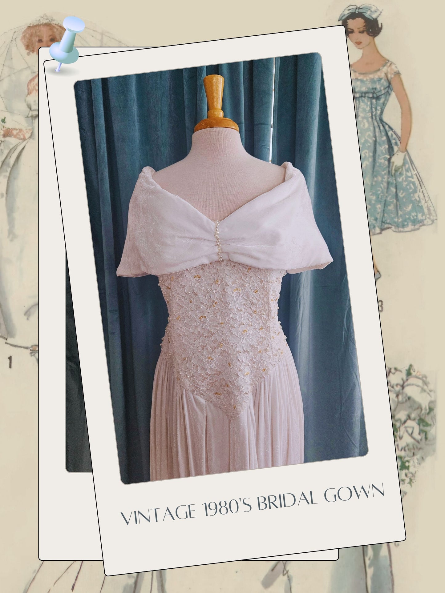 STYLE 1024 - Vintage Velvet and Lace Bridal Gown