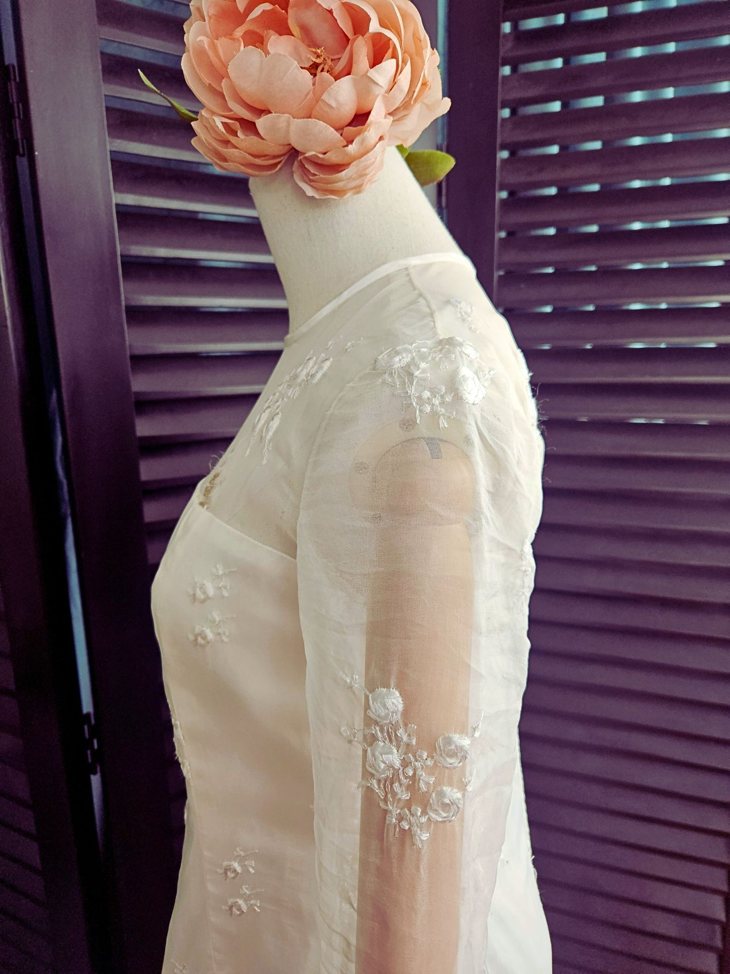 Vintage Embroidered Sheath Gown
