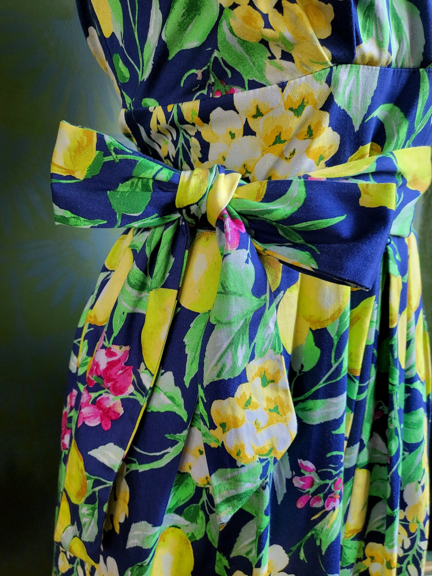STYLE 1027 - 1950's Style Lemon Floral Fit & Flare Dress