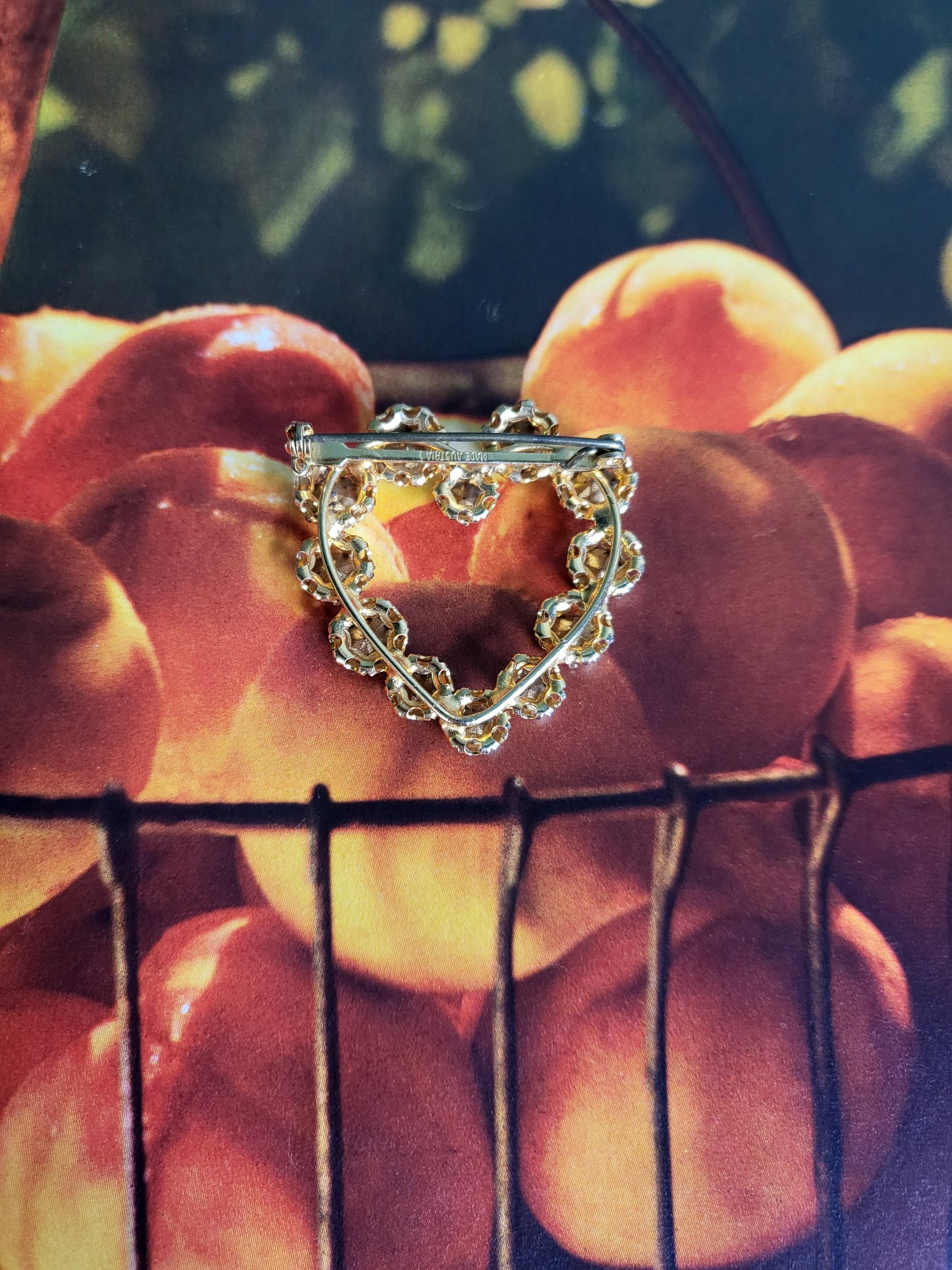 SOLD - Vintage 1950's -1960's Gray Tone Rhinestone Heart Brooch
