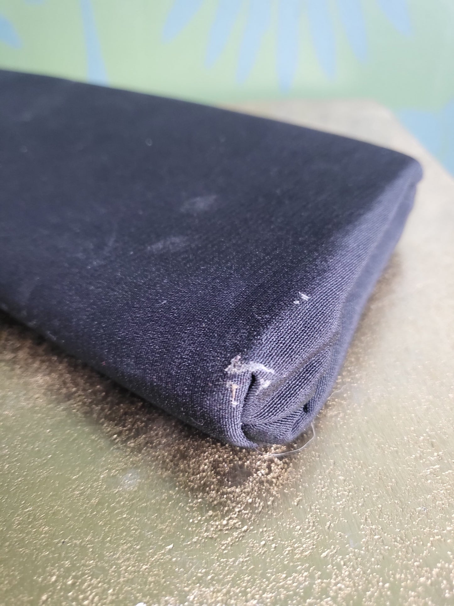 SOLD - Vintage 1940's-1950's Black Satin Evening Handbag
