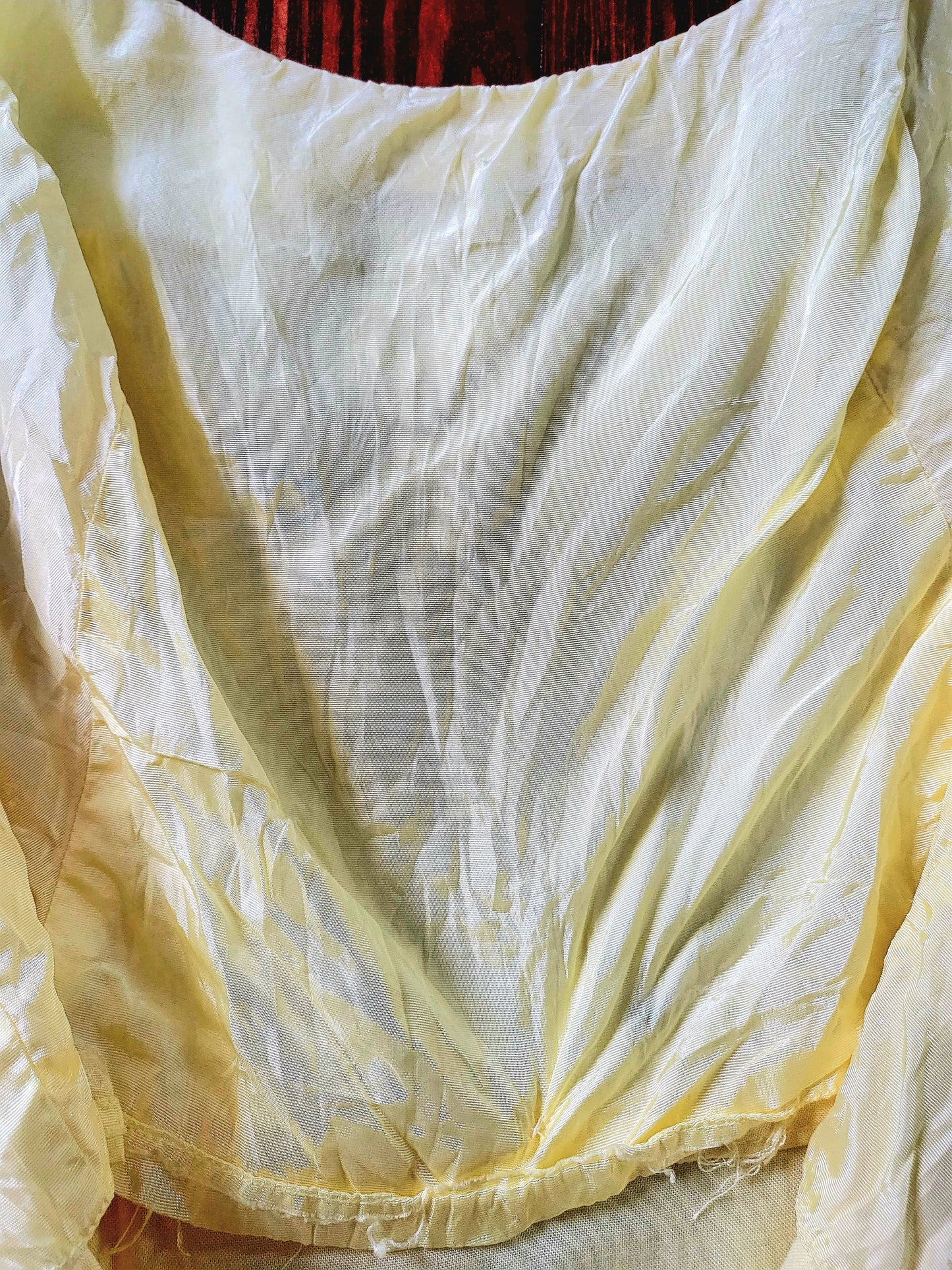SOLD - Vintage 1960's Lemon Yellow Sun Dress with Ruffle Hem