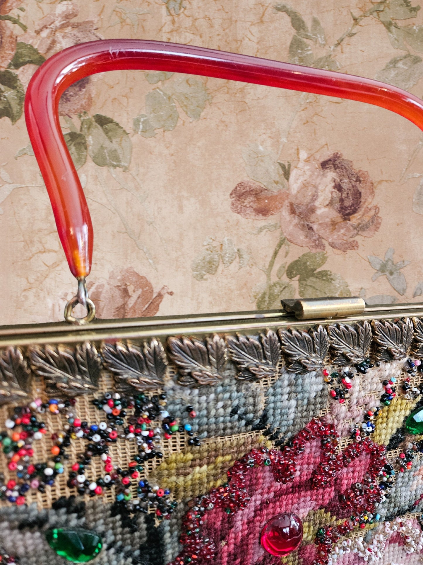 SOLD - Vintage 1940's-1960's "Souré" Embellished Handbag
