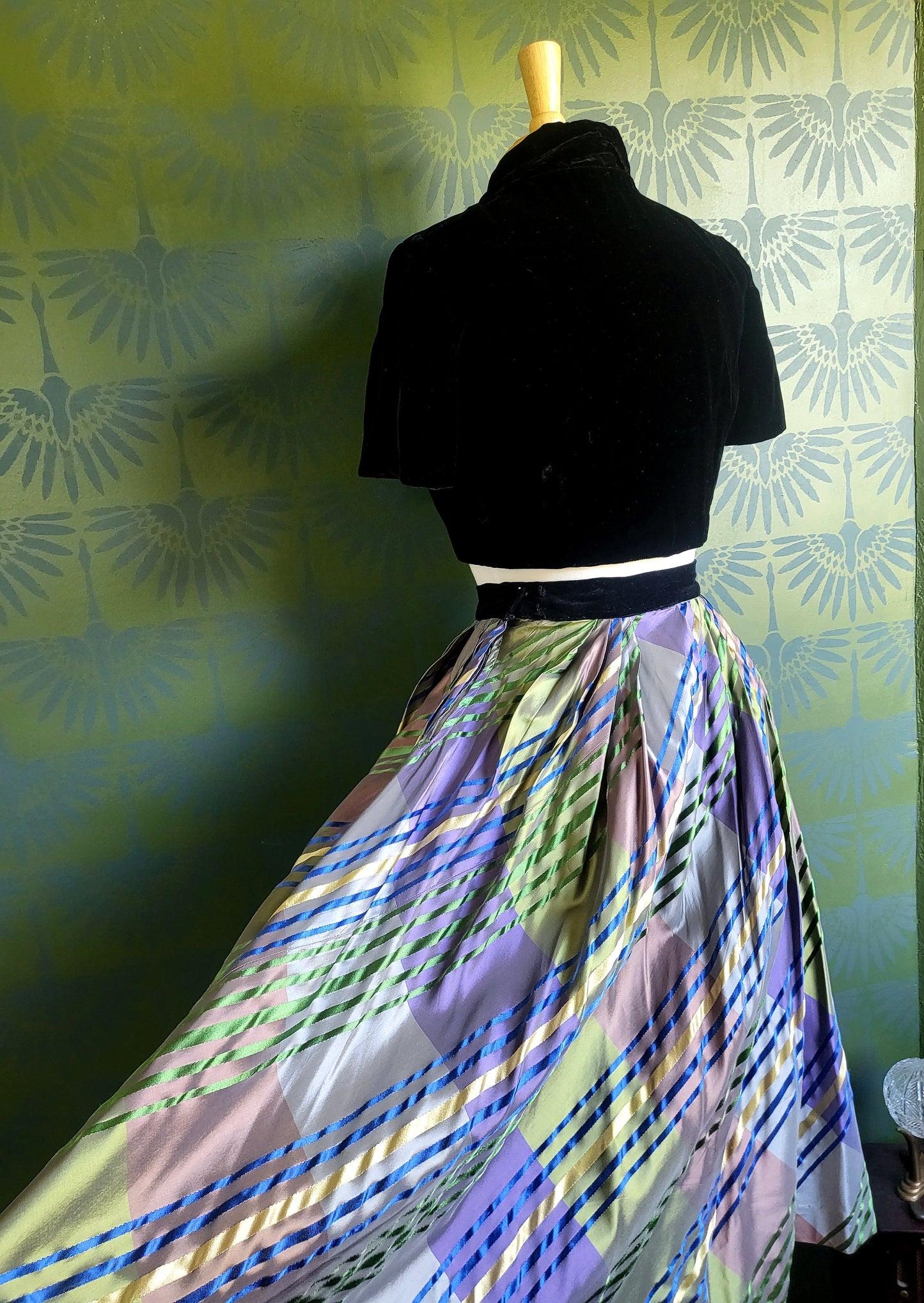 Vintage 1950's Jo Collins Full Skirt and Velvet Bolero Set