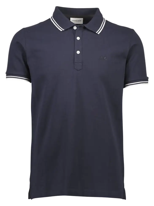 Polo with Piping-Navy