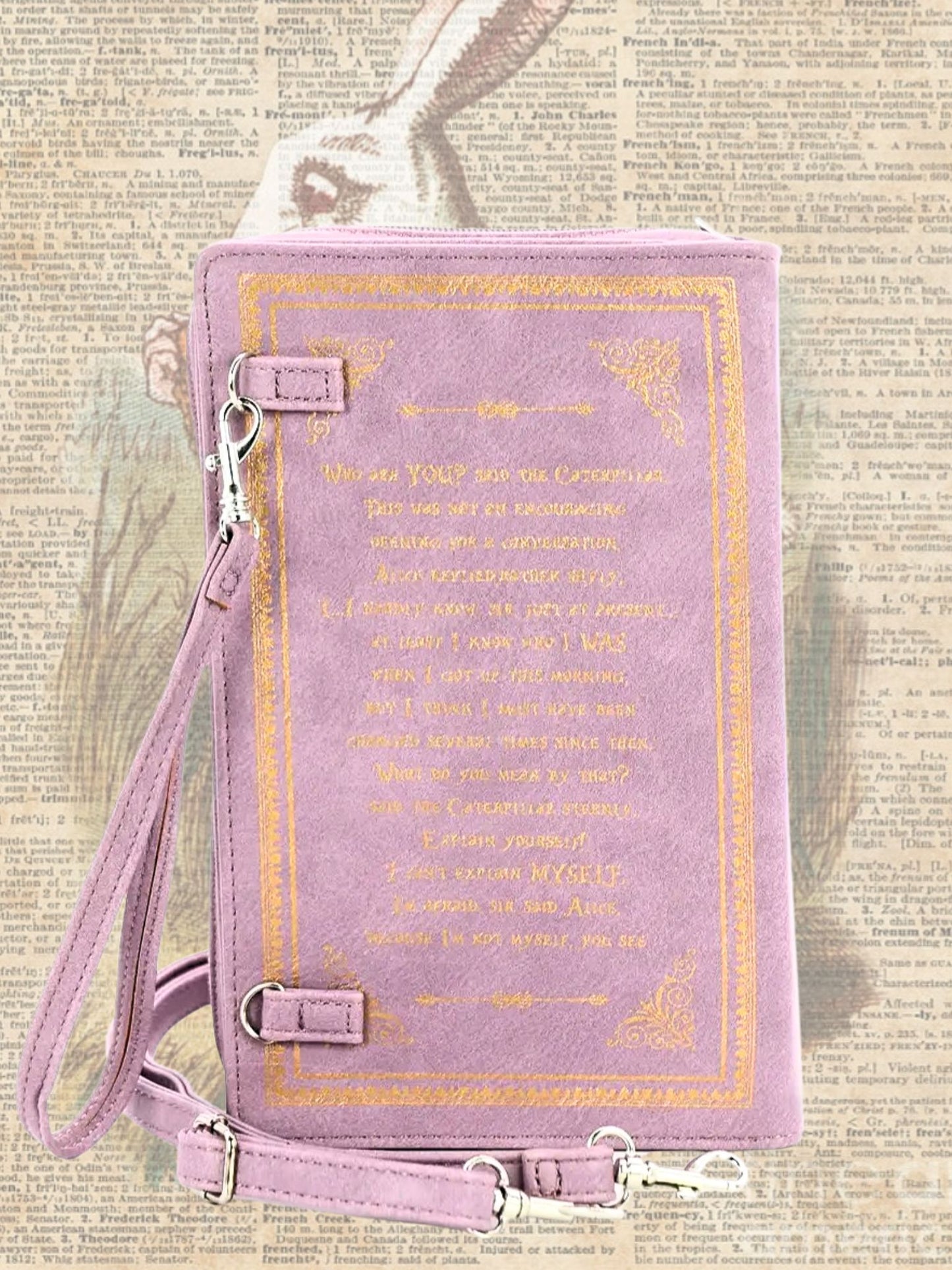 Alice in Wonderland Book Clutch Bag