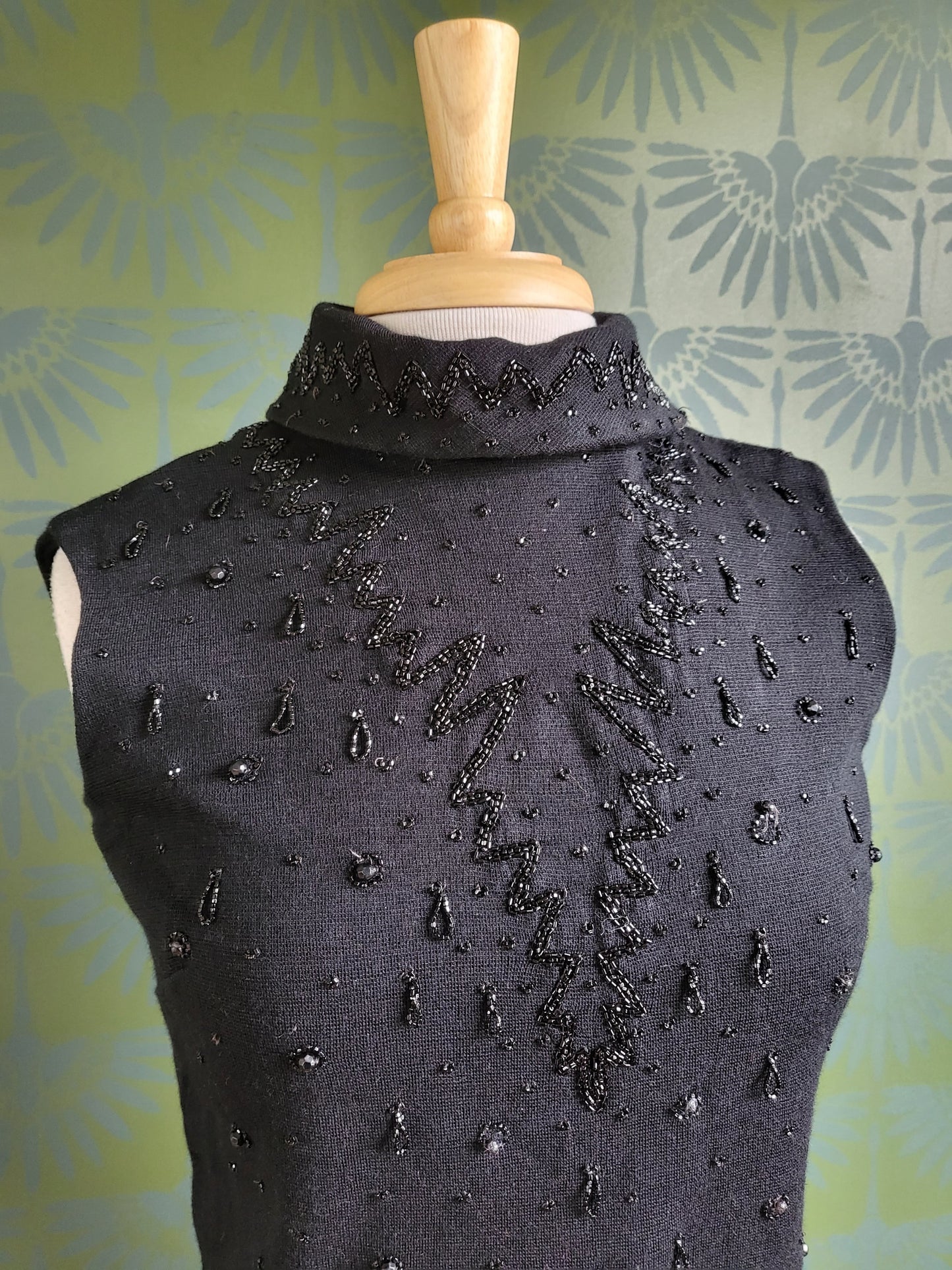 SOLD - Vintage 1950's-1960's Sleeveless Beaded Top