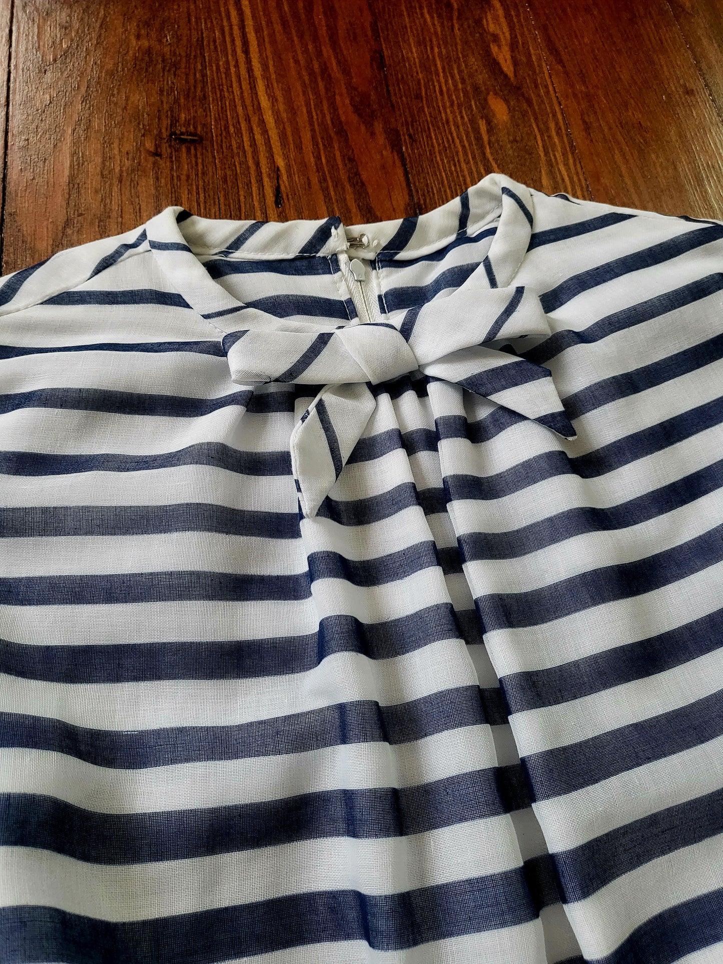 SOLD - Vintage Hartly Westwood Fashions Striped Full Skirt Dress -Navy/White