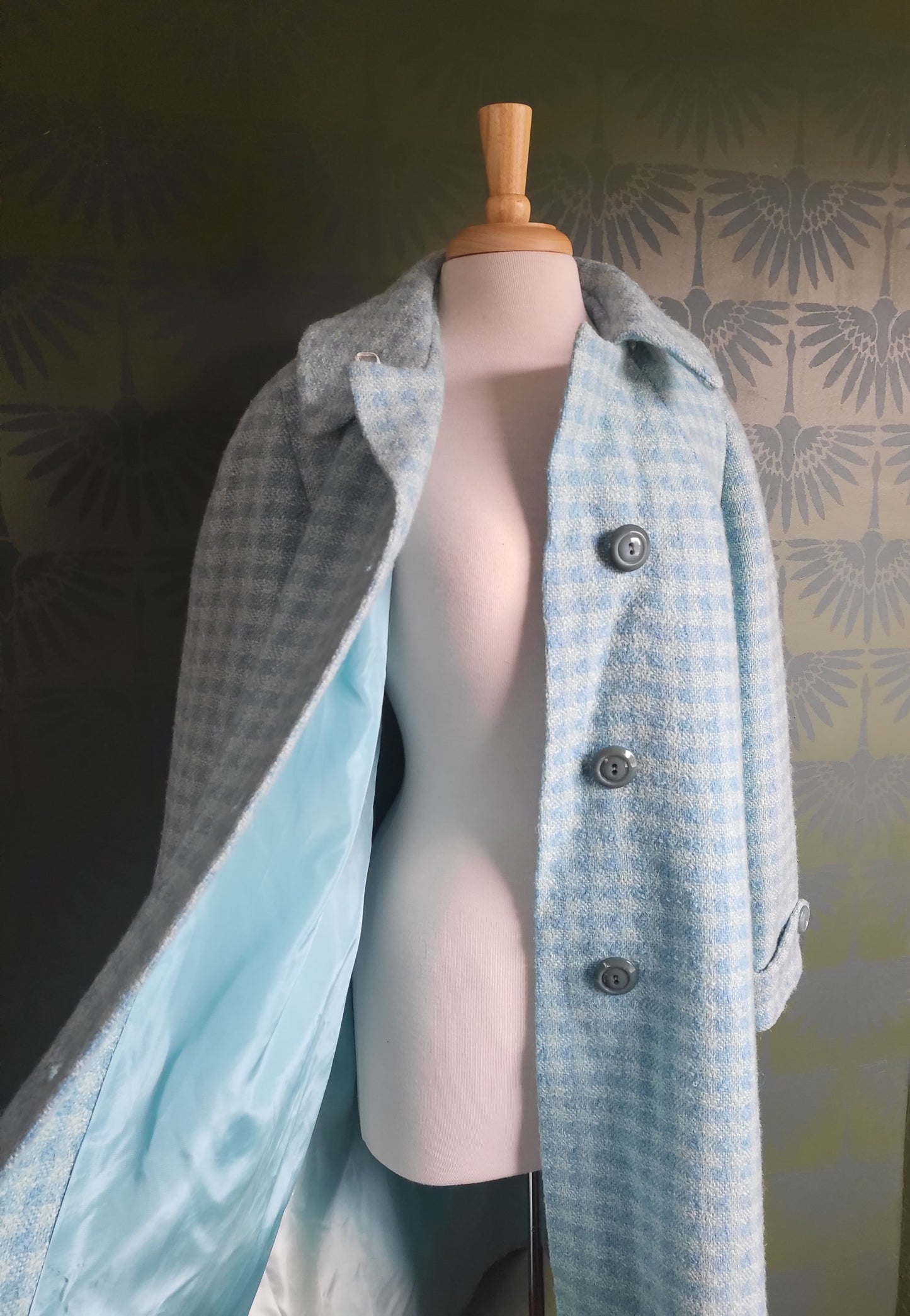 SOLD - Vintage 1950's-1960's Periwinkle Tweed Coat