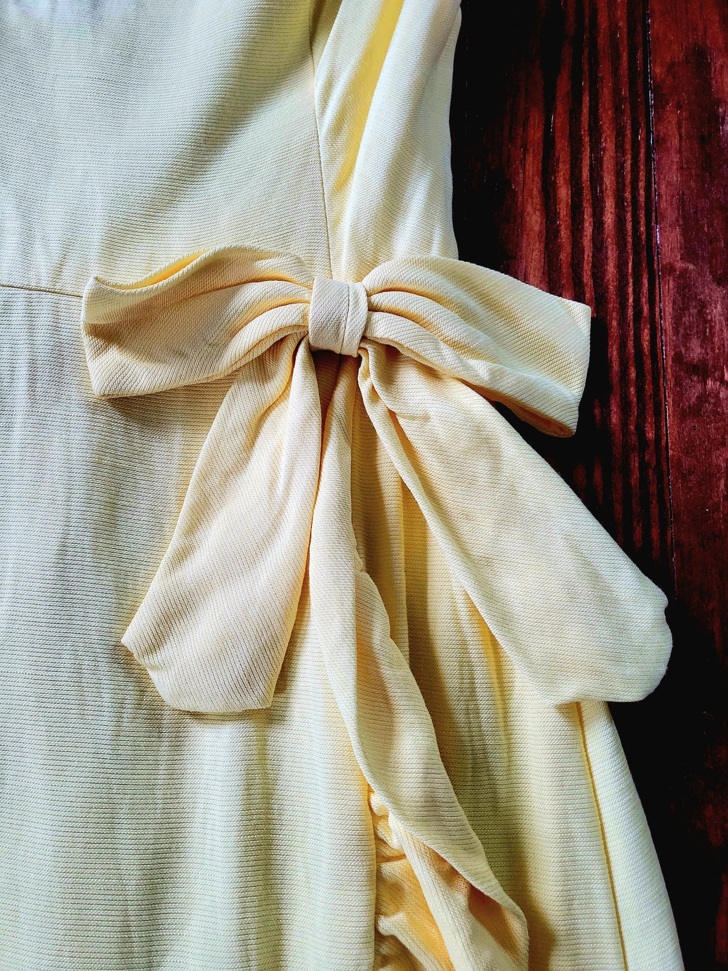 SOLD - Vintage 1960's Lemon Yellow Sun Dress with Ruffle Hem