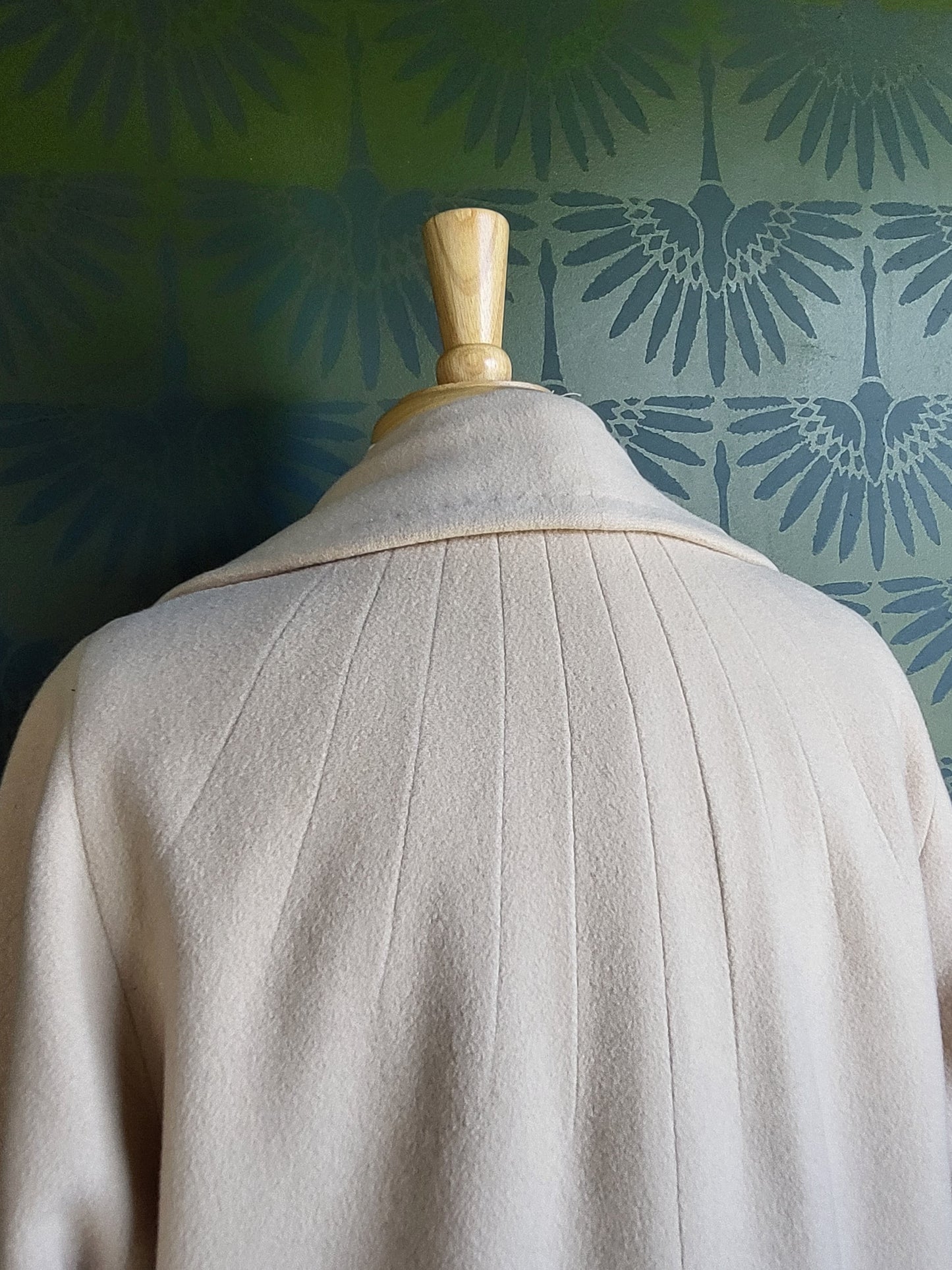 SOLD - Vintage 1950's Cashmere Ladies Box Coat - Beige