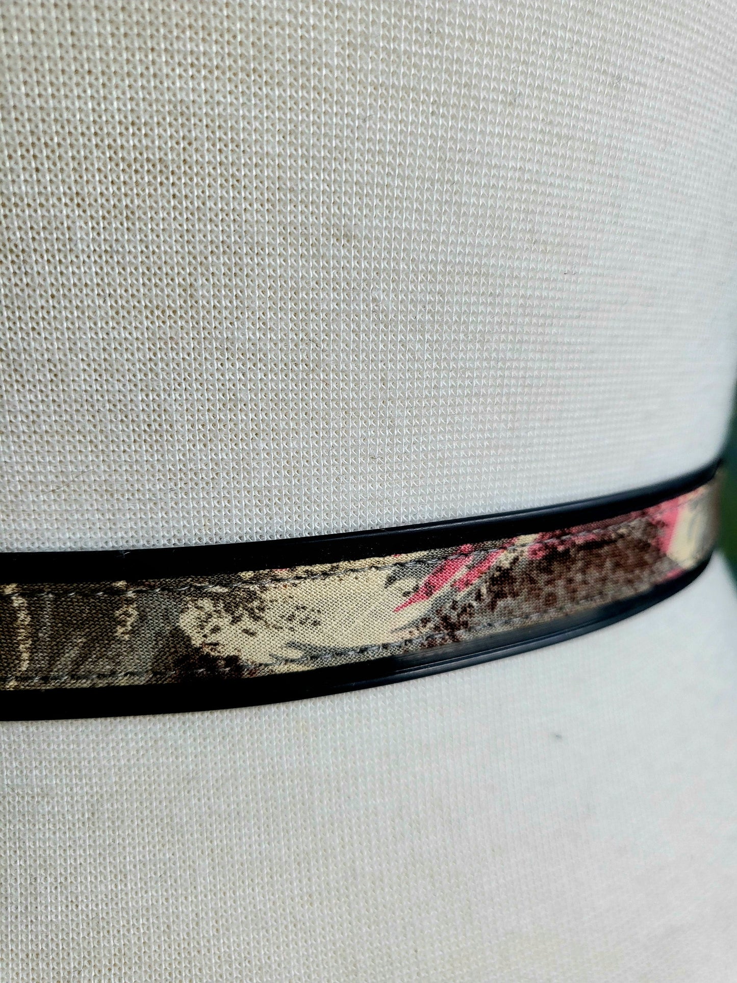 Vintage Loralyn Gray and Pink Abstract Print Belt