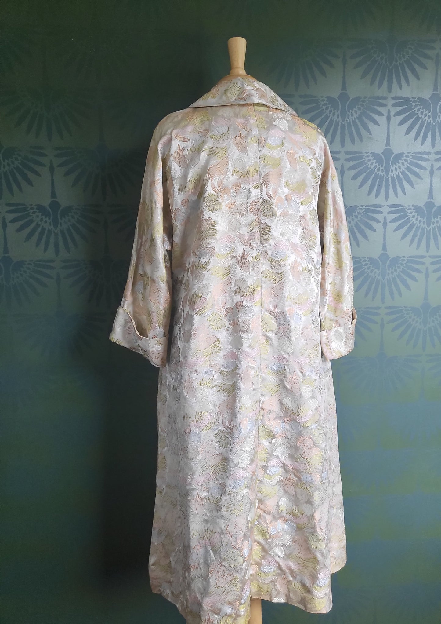 SOLD - Vintage 1950's-1960's Maxan Floral Satin Evening Coat