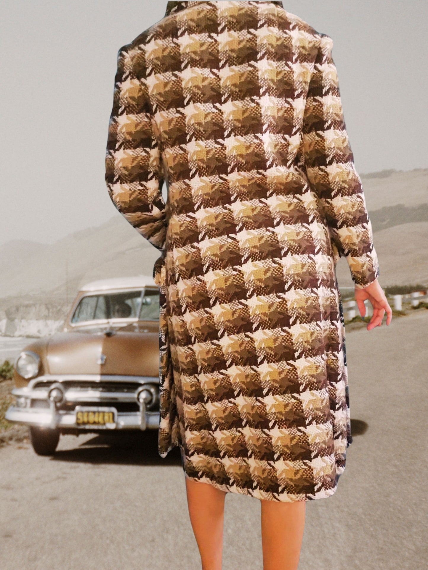 SOLD - Vintage 1950's-1960's "Neusteters" Wool Houndstooth Car Coat