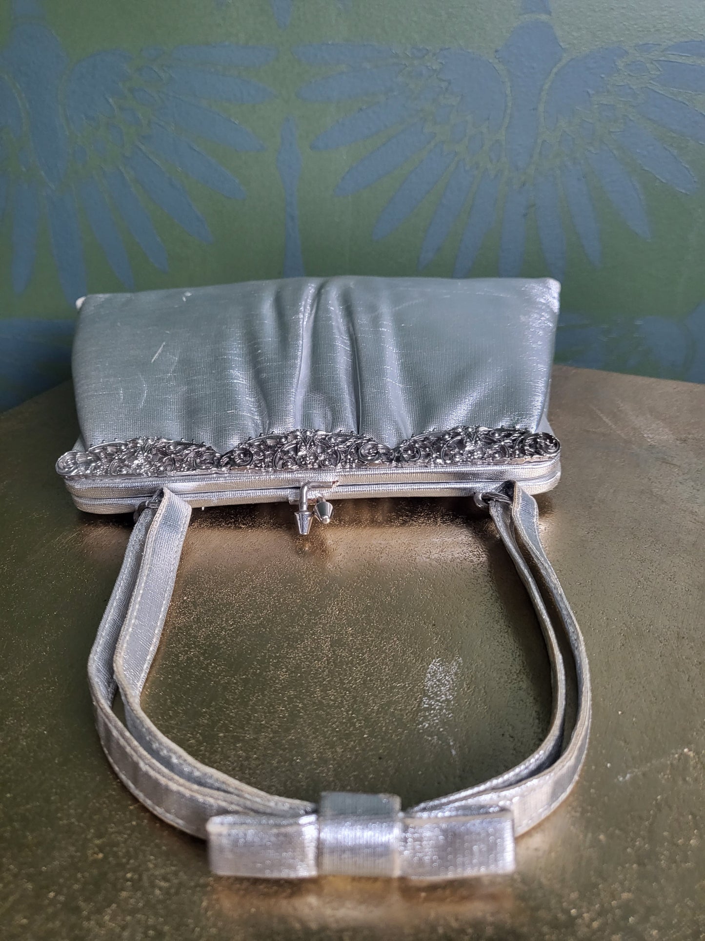 SOLD - Vintage 1950's "After Five" Cocktail Evening Bag by Lowry & Mund -Silver
