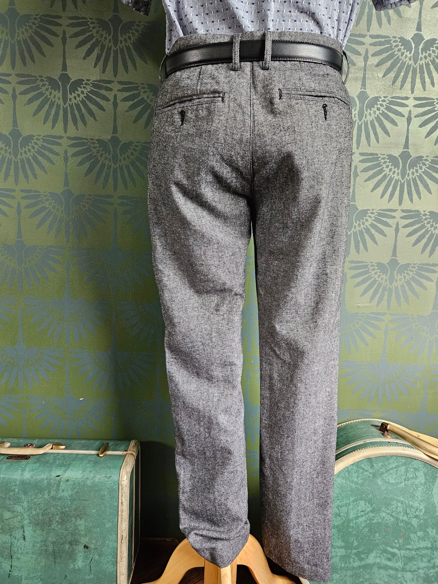 STYLE 4006 - 1960's Style Slim Fit Gray Tweed Trousers