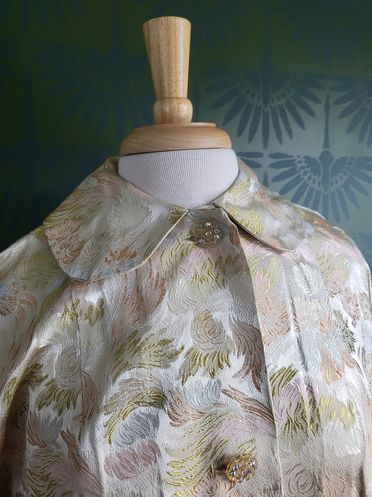 SOLD - Vintage 1950's-1960's Maxan Floral Satin Evening Coat