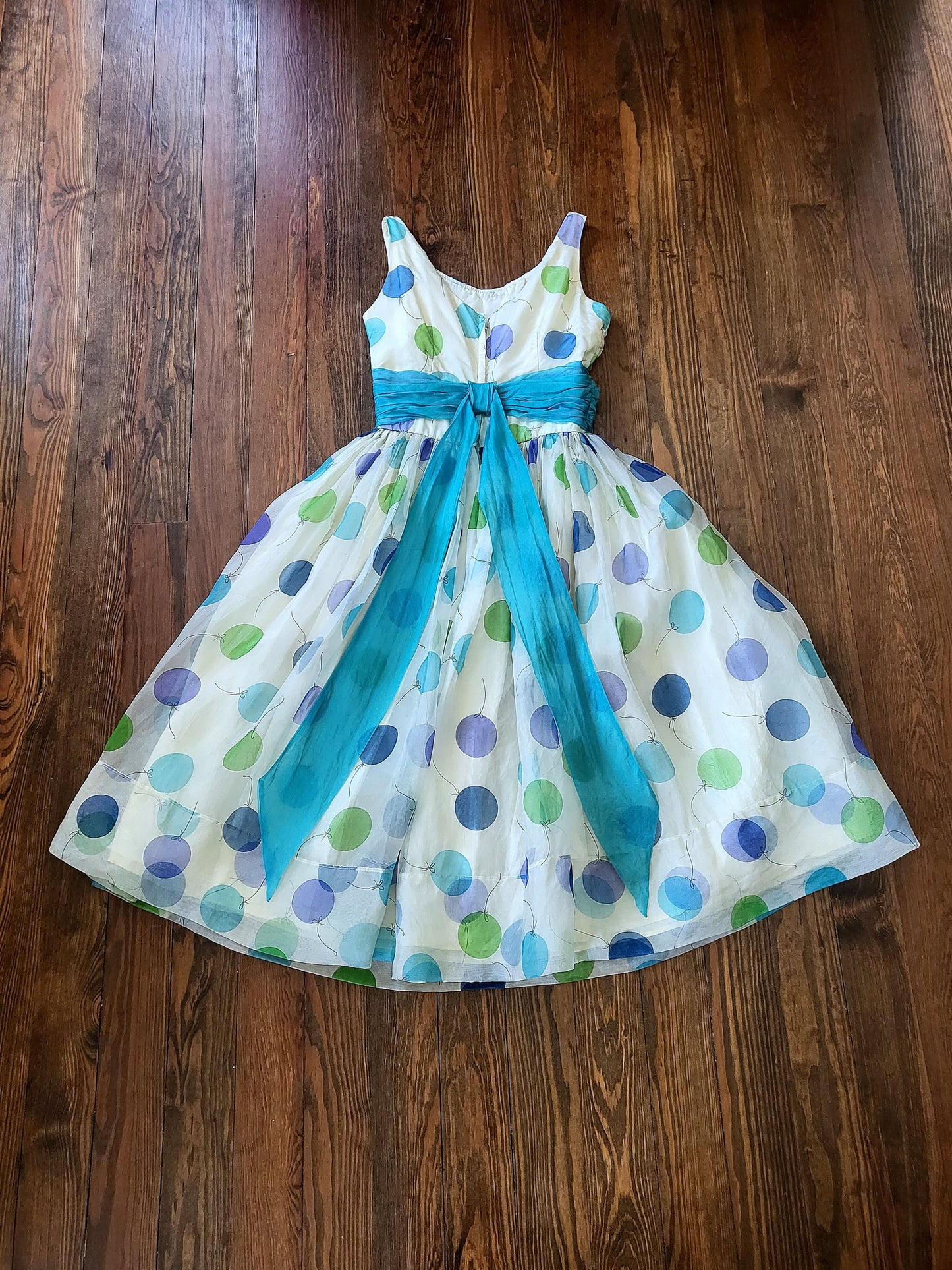 SOLD - Vintage 1950's Jr. Theme of New York Balloon Print Dress