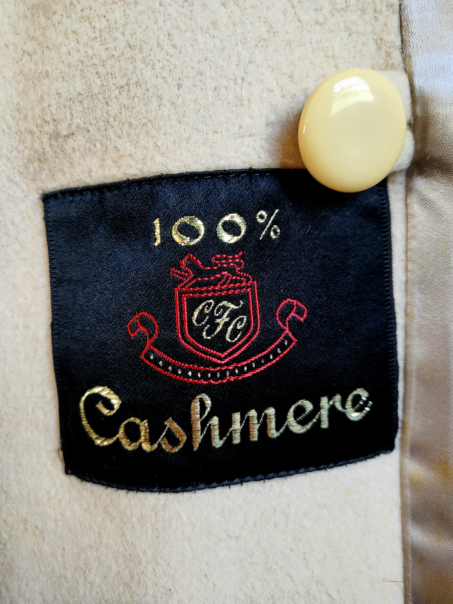 SOLD - Vintage 1950's Cashmere Ladies Box Coat - Beige