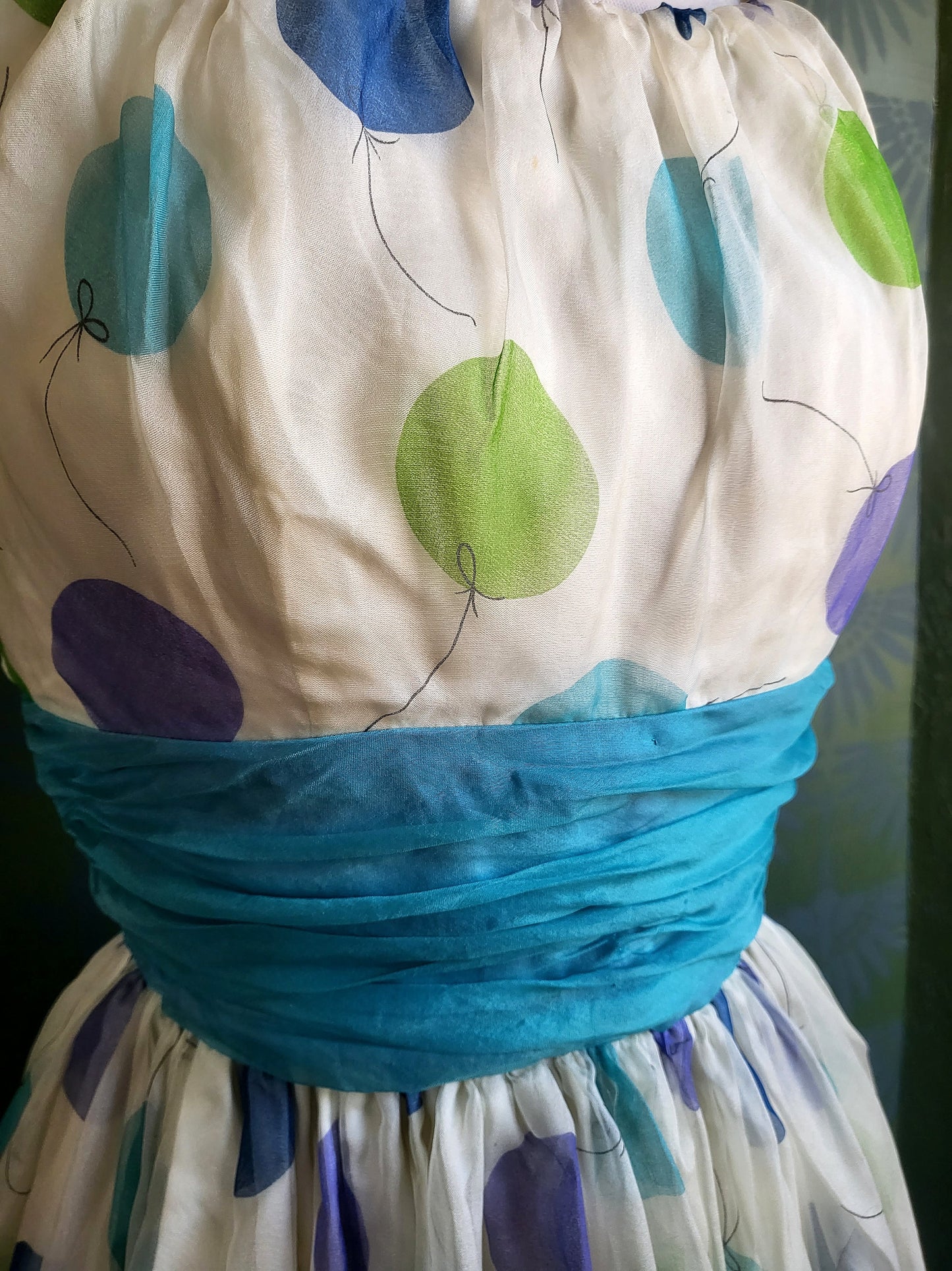 SOLD - Vintage 1950's Jr. Theme of New York Balloon Print Dress