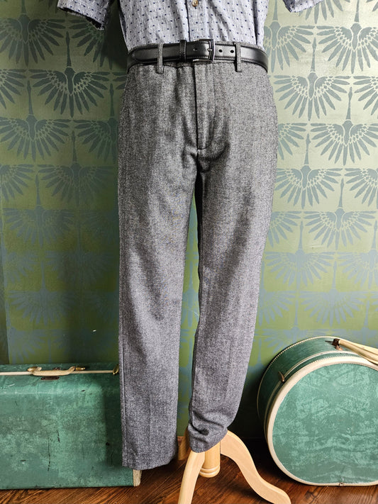 STYLE 4006 - 1960's Style Slim Fit Gray Tweed Trousers