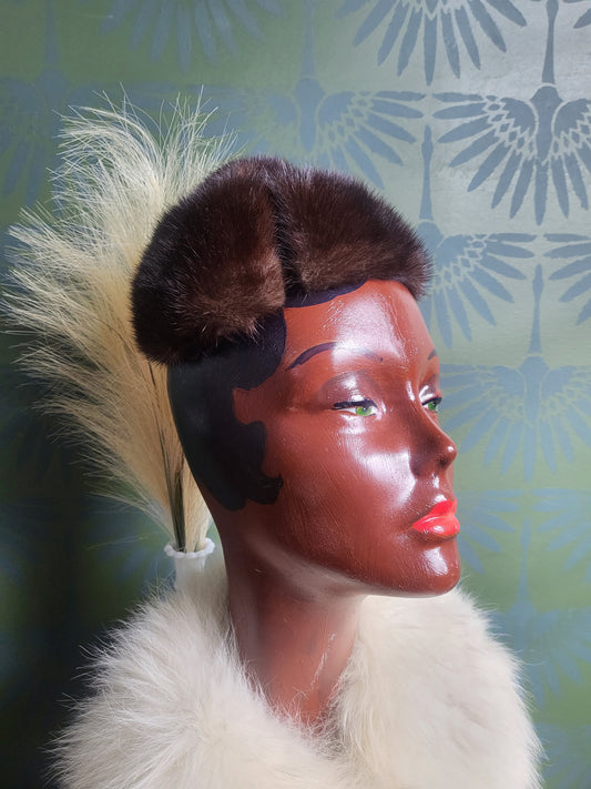 HAT78 - Vintage 1950's-1960's "Esther Pomerantz Fashions" Mink Cap