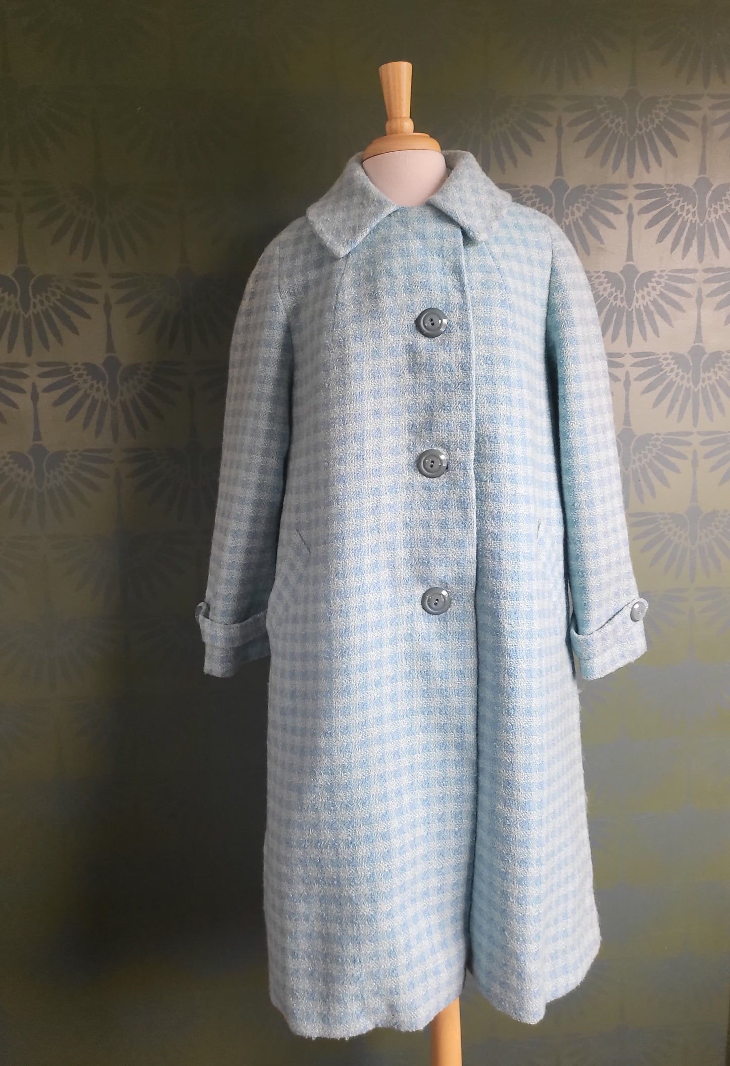 SOLD - Vintage 1950's-1960's Periwinkle Tweed Coat