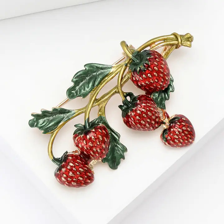 Strawberry Cluster Brooch