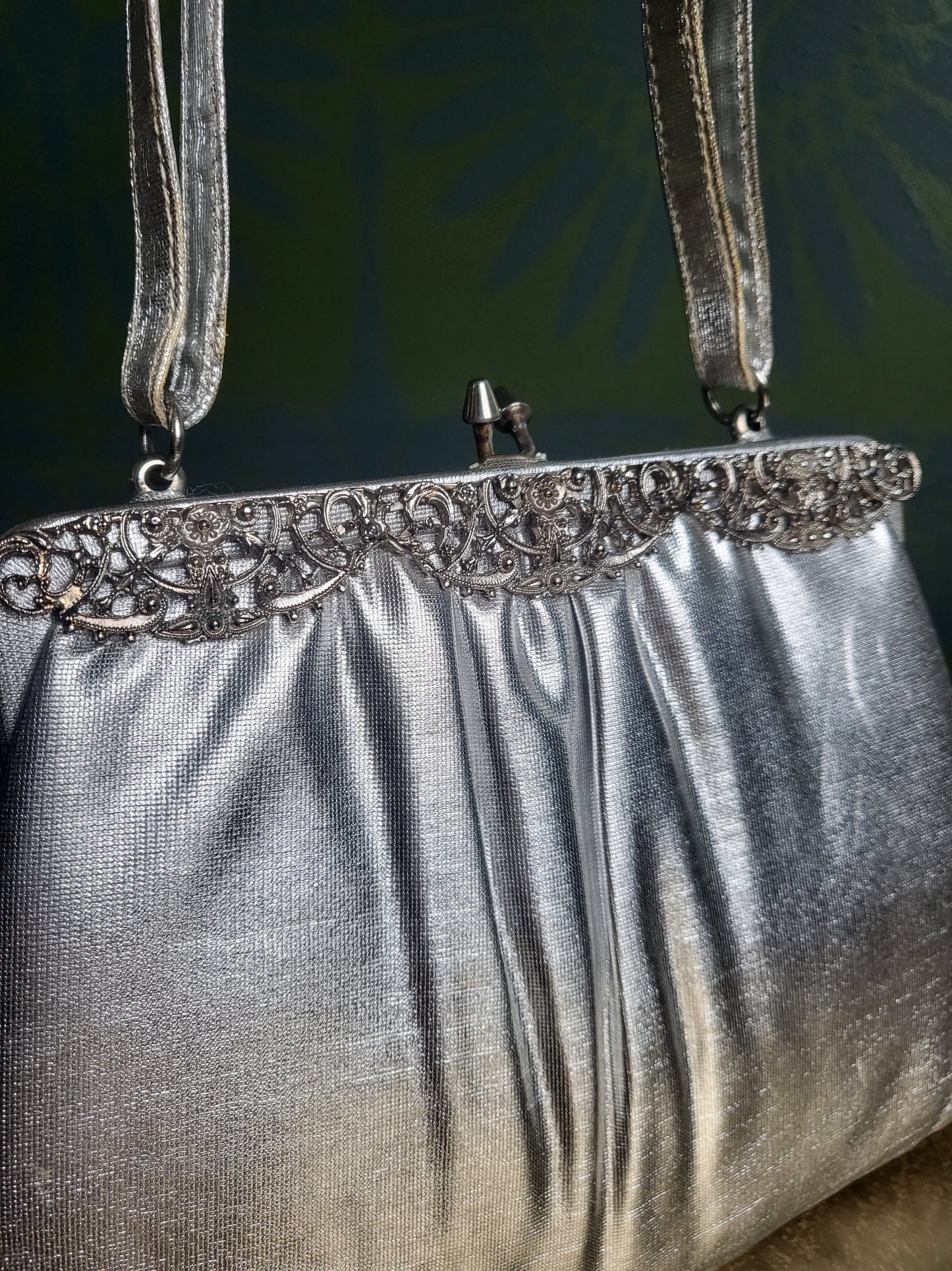SOLD - Vintage 1950's "After Five" Cocktail Evening Bag by Lowry & Mund -Silver