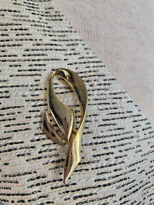 Vintage 1950s-1960s Golden Ribbon Brooch