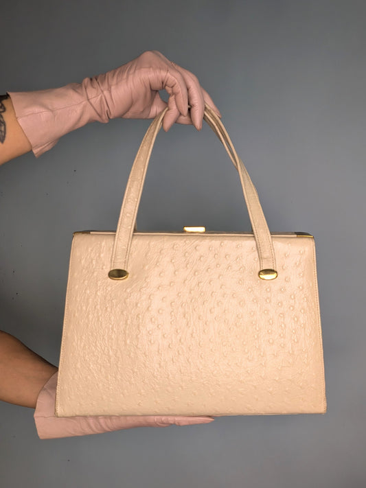 Vintage Mid-Century Lesco Lona Ostrich Handbag