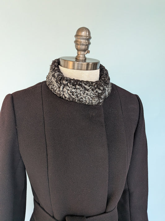 Vintage 1960s Golet Original Black Wool Structured Coat