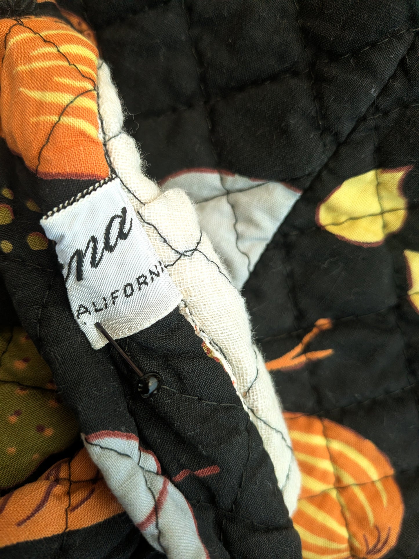 Vintage 1950s Meena Fruit Harvest Quilted Full Skirt