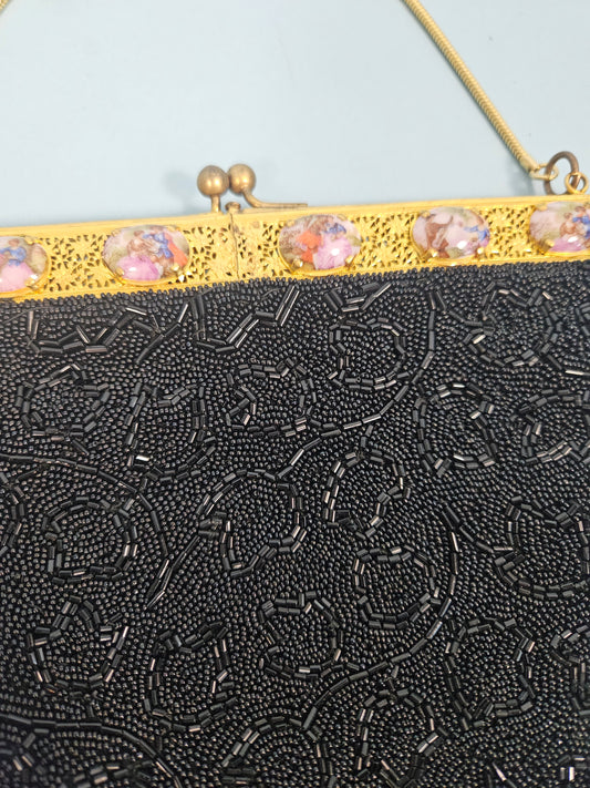 Vintage 1950s Delill Beaded Evening Bag