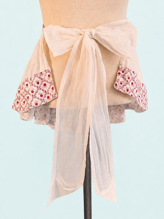 Vintage 1940s Floral Lattice Cotton Apron