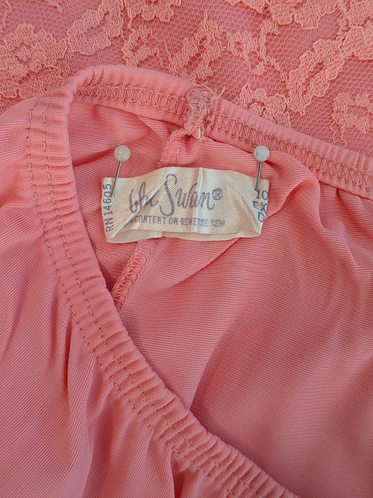 Vintage 1960s "Blue Swan" Pink Half Slip