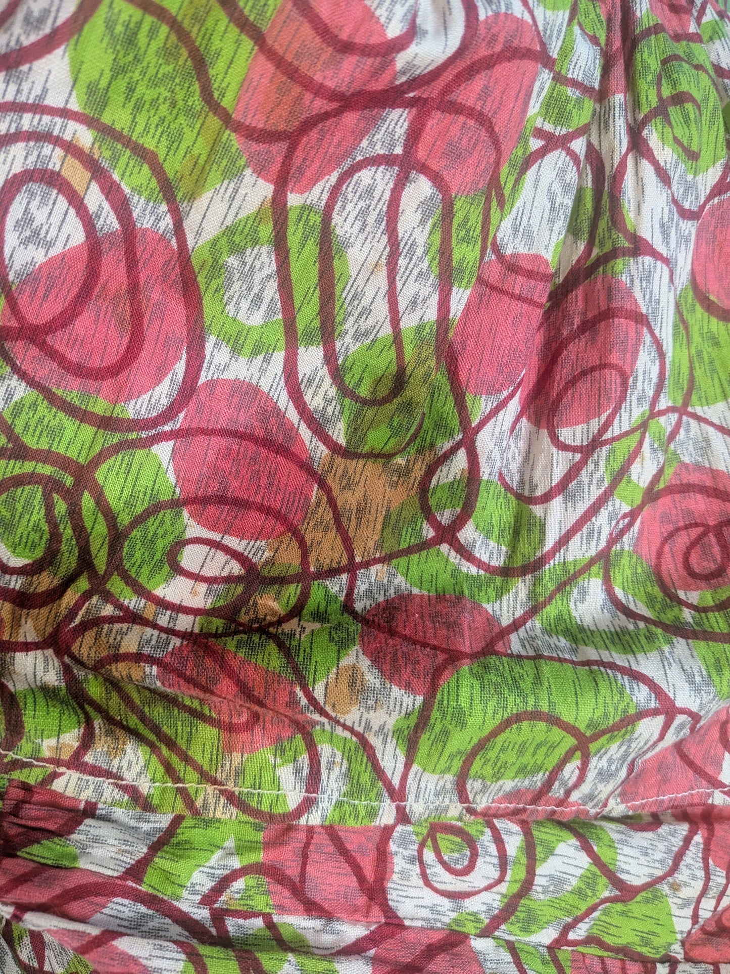 Vintage 1940s-1950s Abstract Print Ruffle Skirt