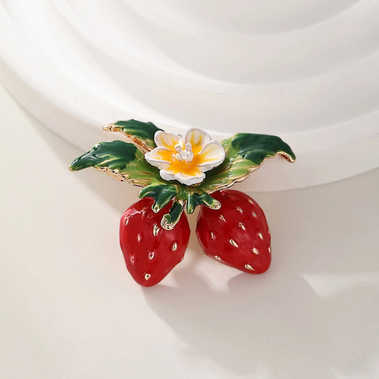 Strawberry Flower Brooch