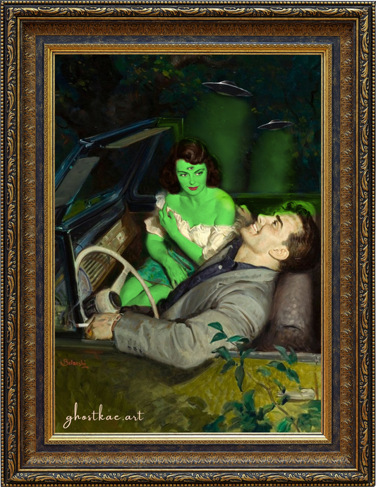 NVR Abducted Pulp Art Postcard X GhostKae Art