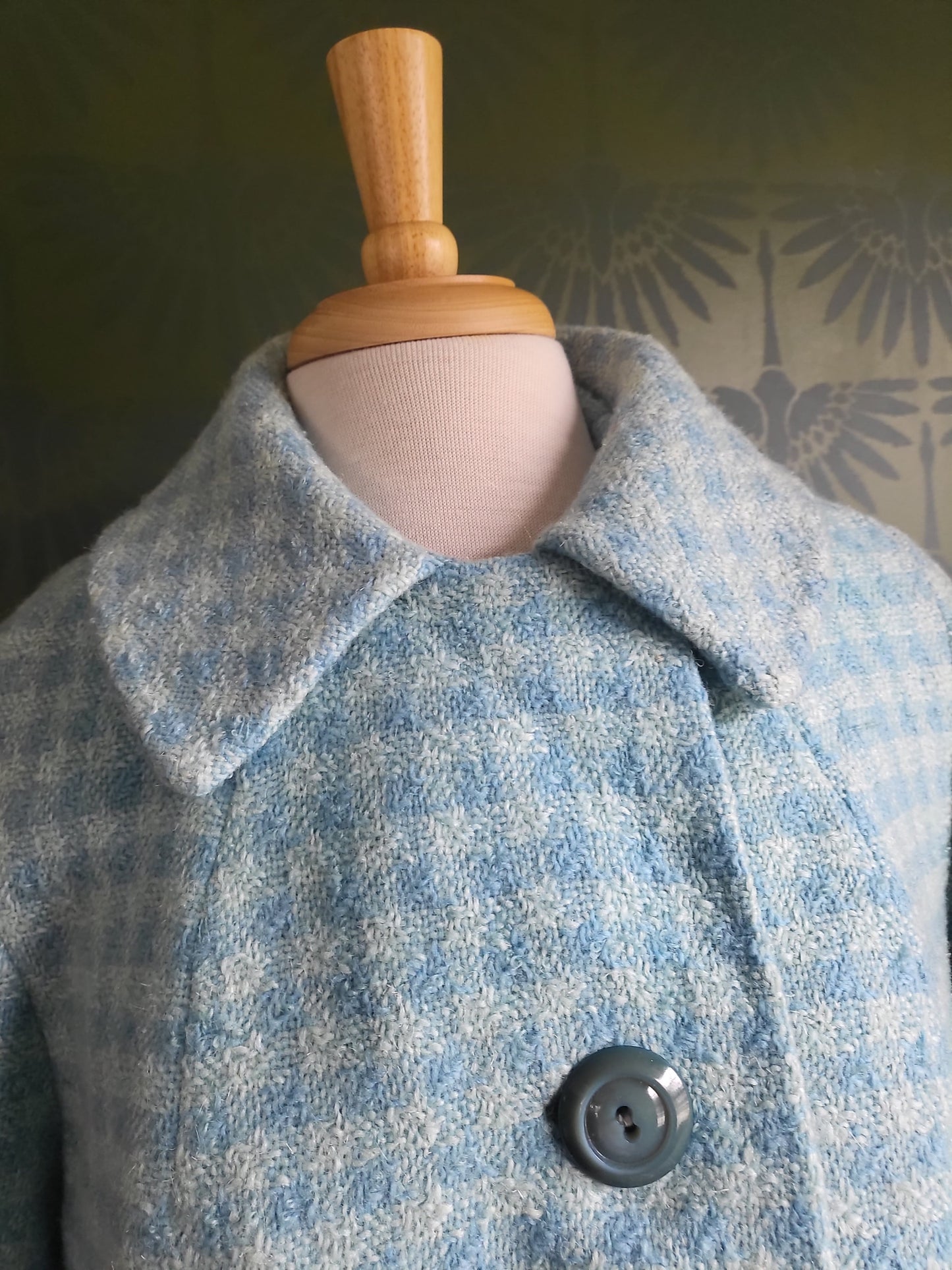 SOLD - Vintage 1950's-1960's Periwinkle Tweed Coat
