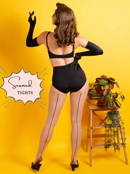 Seamed Tights - CH/BLK