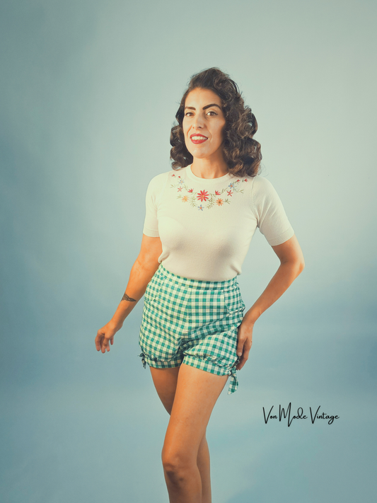 Rylee Gingham Shorts - Green
