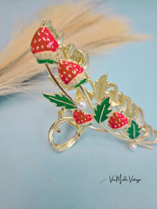 Vintage Style Strawberry Hair Clip