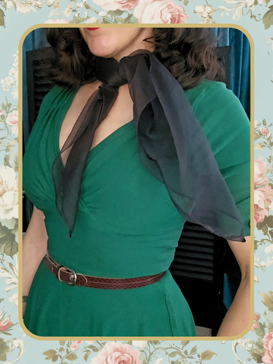 Vintage Sheer Black Scarf