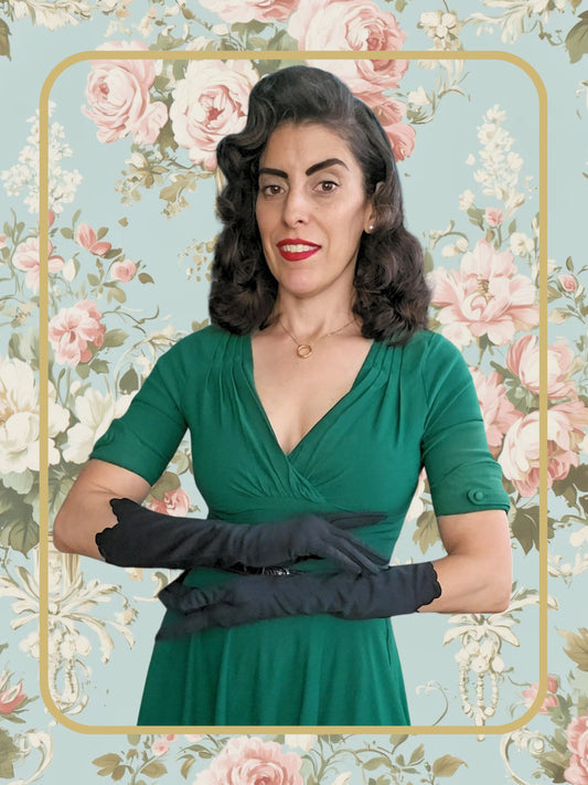 Vintage Long Black Nylon Gloves