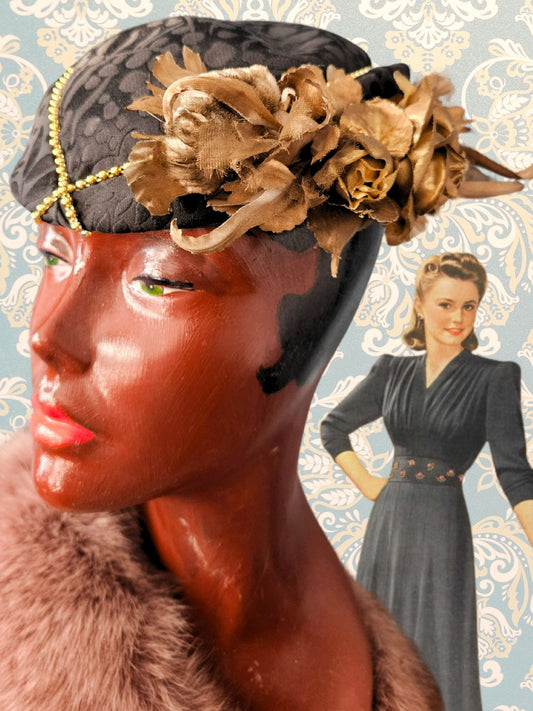 Vintage Brocade Side Cap