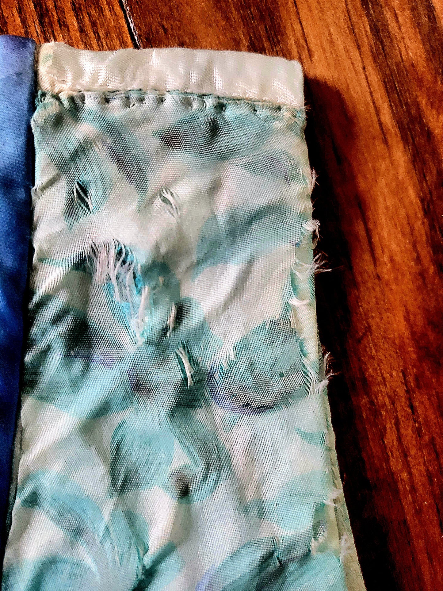SOLD - Vintage 1950's Robbin Egg Blue Floral Full Skirt Dress With Sky Blue Ribbon Detail