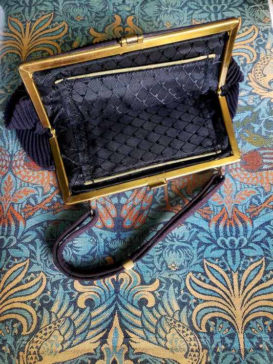 SOLD - Vintage 1940's Silk Crepe Deco Evening bag