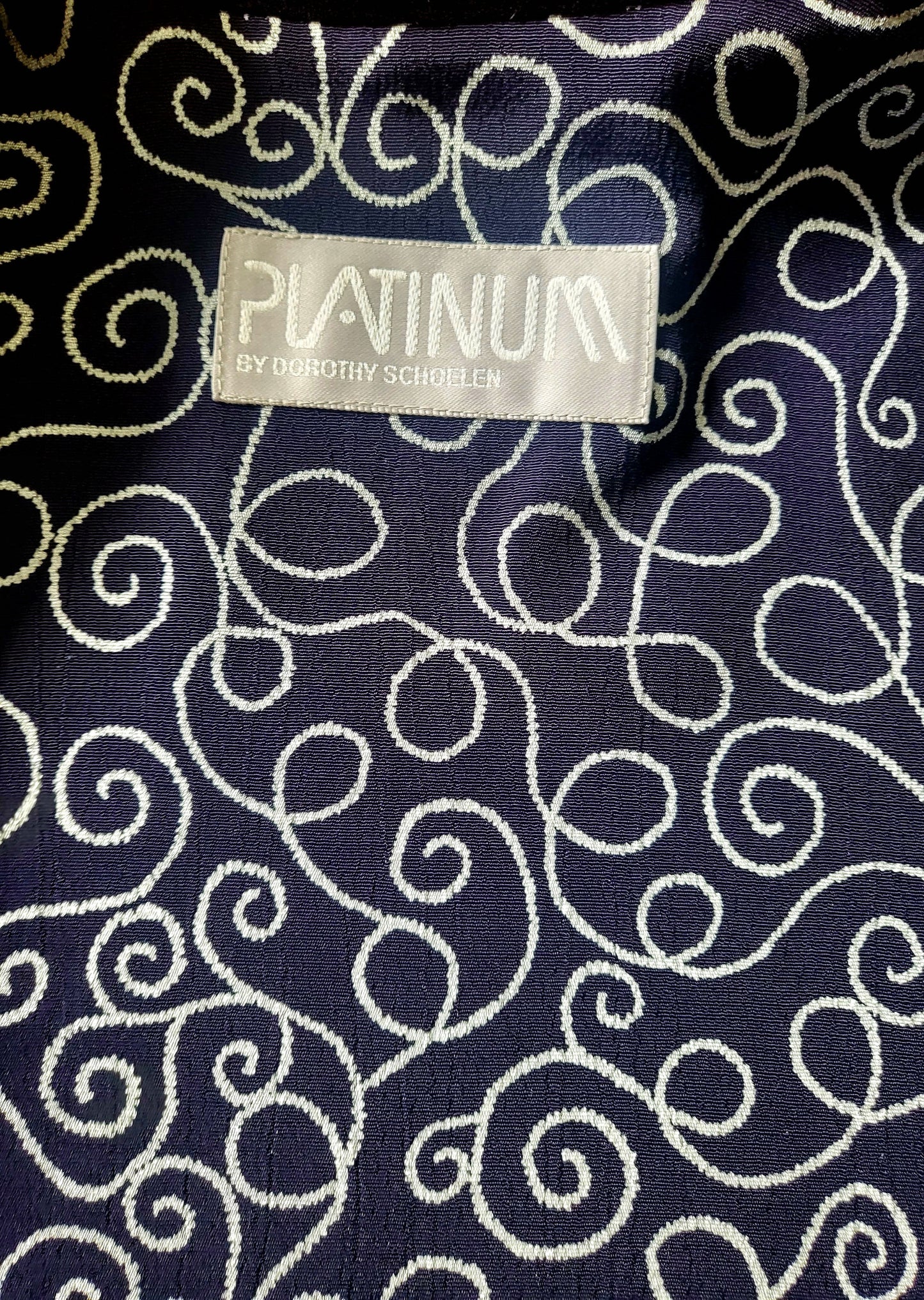 SOLD - Vintage Platinum by Dorothy Schoelen Navy Velvet Floral Bolero