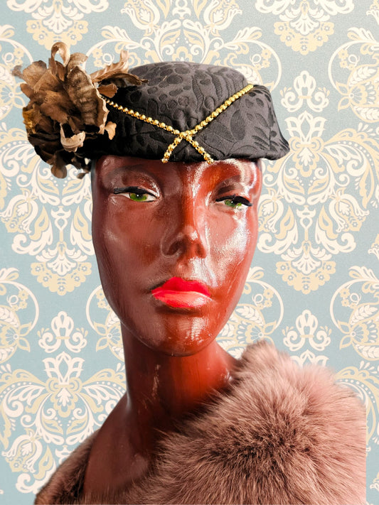 Vintage Brocade Side Cap